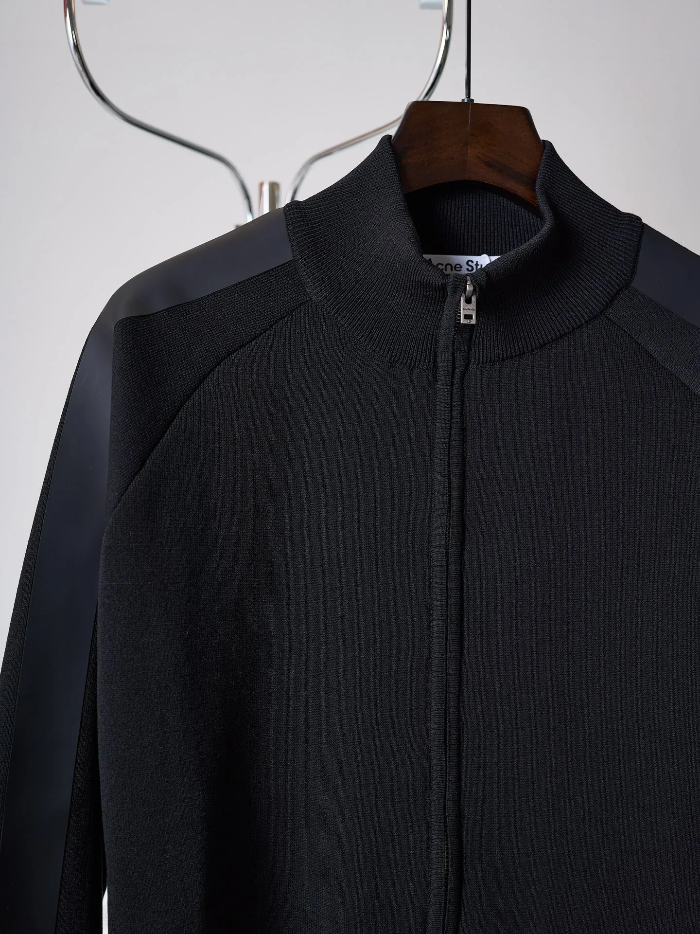 [Real auction] Acne Studios back silicone embossed leather knitted cardigan zipper jacket [In Stock] Purchased and developed S M L